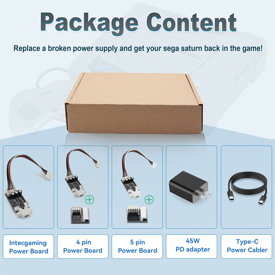 SEGA Saturn Type C Power Kit 4Pin /5Pin /6Pin